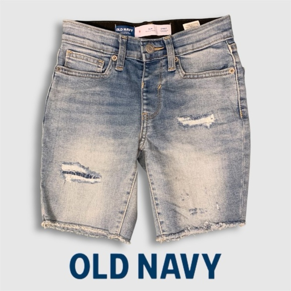 OLD NAVY 360 stretch kids distressed denim shorts 8